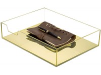 MyGift Acrylic Gold Paper Tray Organizer for Desk Document Storage Tray - BQVBXKXK5