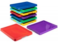Storex Large Craft & Activity Tray – Plastic Arts and Crafts Organzier for Paint Beads and Slime Assorted Primary Colors 12-Pack 00440E12C - B5PRGT1HP