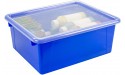 Storex Letter Size Deep Storage Tray – Organizer Bin with Non-Snap Lid for Classroom Office and Home Assorted Colors 5-Pack 62542A05C - BWZ1S4AUX