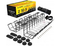 Tokye Under Desk Cable Management Tray Set Ultra Sturdy Under Desk Cable Organizer Set of 2 Desk Cable Tray for Office and Home. Perfect Cable Management Rack - BZXO34B6K