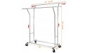 HOKEEPER 330 Lbs Double Clothing Garment Racks Commercial Rolling Clothes Rack for Hanging Clothes Heavy Duty Portable Collapsible Chrome - BUSYJ2TJJ