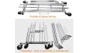 HOKEEPER 330 Lbs Double Clothing Garment Racks Commercial Rolling Clothes Rack for Hanging Clothes Heavy Duty Portable Collapsible Chrome - BUSYJ2TJJ