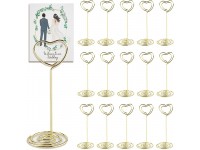24 Pack Table Number Holders Little Lovely Place Card Holders for Wedding Table Card Holders or Picture Clips Memo Note Desk Picture Holder 3.4" Heart-Shaped Gold - B7KOOHLDY