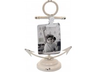 Funly mee Vintage Shabby Chic Nautical Element Iron Anchor Photo Clip Memo Holder，Table Decoration Clamps Stand Holder for Name Card 、Children Photo,Picture or Note Message White Anchor - BSE1JRFH9