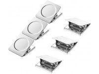 6 Pieces Square Magnet Clips Refrigerator Wall Magnetic Stainless Steel Clip Metal Magnetic Clips Heavy Duty Magnet Clips for Hanging Strong Magnet Clips for Whiteboard Fridge Classroom 1.2" - B08ZNTE2L