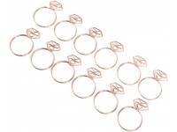 Hztyyier 12Pcs Paper Clips Rose Gold Ring Cute Iron Paperclips Set for Office Supplies Wedding Paper Document - BECXURECO