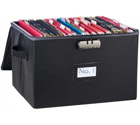 ATBAY File Box With Lock,Office Confidential Document Storage Box With Handle,Portable Home Safe Box for Hanging Letter Legal Folder 1pack Black - B0RNNI53R