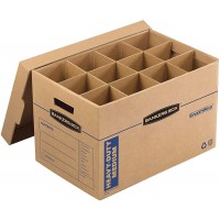 Bankers Box SmoothMove Heavy-Duty Kitchen Moving Box Dish and Glass Box Dividers Cushion Foam 12 x 12.25 x 18.5 Inches Kraft 1 Pack 7710701 - BPNKQJOIX