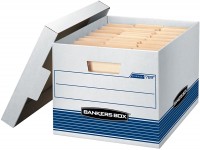 Bankers Box STOR File Medium-Duty Storage Boxes Quick Set-Up Lift-Off Lid Letter Legal 4 Pack 0078907 White - B10EUV894