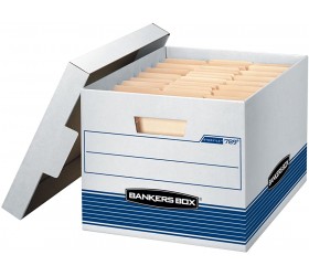 Bankers Box STOR File Medium-Duty Storage Boxes Quick Set-Up Lift-Off Lid Letter Legal 4 Pack 0078907 White - B10EUV894