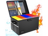 File Box Fireproof File Box with Lock Waterproof Anti-Static Multi-Layer  Pockets Collapsible File Organizer for Hanging File Folders Important Documents 2021 Black - BZP27FKYF