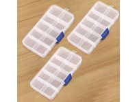 Transparent Plastic Grid Box Storage Organizer,Adjustable Dividers Travel Small Size Case with Lid for Display Collection,Organizing Small Parts,Cotton,Swab,Ornaments,Beads,Jewlery,Rings 10 Grid - BFVMHF3R1